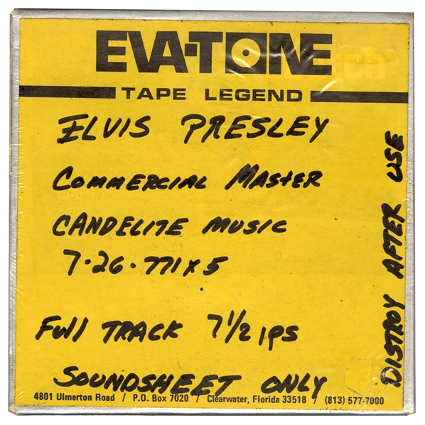 Elvis Presley Original Master Tape For Eva-Tone Soundsheet “Elvis-A Legendary Performer Vol. 2”