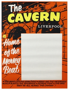 The Beatles Cavern Club Liverpool Blank Concert Poster Circa 1960s