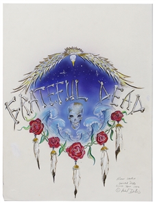 The Grateful Dead 1992 Summer Tour Rough Sketch Original Acrylic Hand Painted Artwork For American Tour T-Shirts (Mike DuBois Collection)