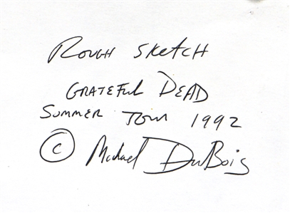 The Grateful Dead 1992 Summer Tour Rough Sketch Original Acrylic Hand Painted Artwork For American Tour T-Shirts (Mike DuBois Collection)