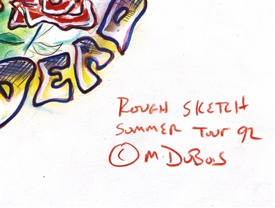 The Grateful Dead 1992 Summer Tour Rough Sketch Original Acrylic Hand Painted Artwork For American Tour T-Shirts (Mike DuBois Collection)