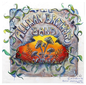 The Allman Brothers Band 1992 Summer Tour Original Rough Sketch Acrylic Hand Painted Artwork For American Tour T-Shirts (Mike DuBois Collection)
