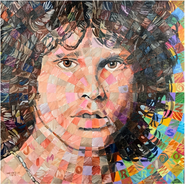 Jim Morrison Original Mosaic Acrylic Painting on Canvas