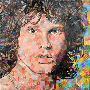 Jim Morrison Original Mosaic Acrylic Painting on Canvas