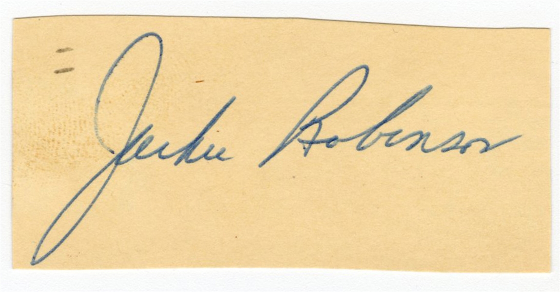 Jackie Robinson Signed Cut (JSA)