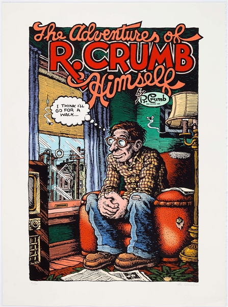 Robert Crumb Signed “The Adventures of R. Crumb Himself" Limited Serigraph #86/190 (Wildwood Serigraph, 1995)