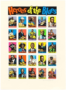 Robert Crumb Signed “Heroes of the Blues" Limited Serigraph (Wildwood Serigraphs, 2010)