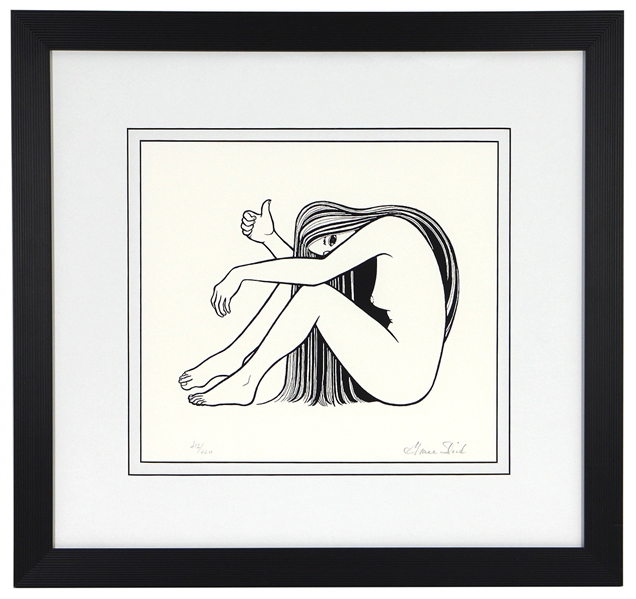 Grace Slick Signed Nude Line Drawing Limited Edition Serigraph