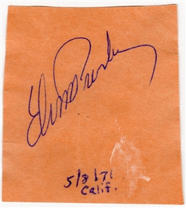 Elvis Presley Signed Cut (REAL)