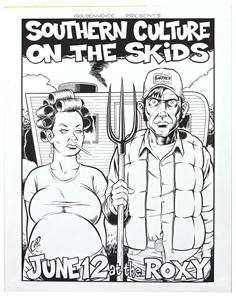 Coop Signed Original Artwork to 1996 Southern Culture on the Skids Concert Poster
