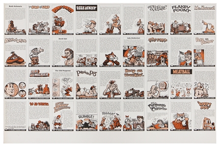 Robert Crumb Signed Uncut Trading Card Sheet (1991)