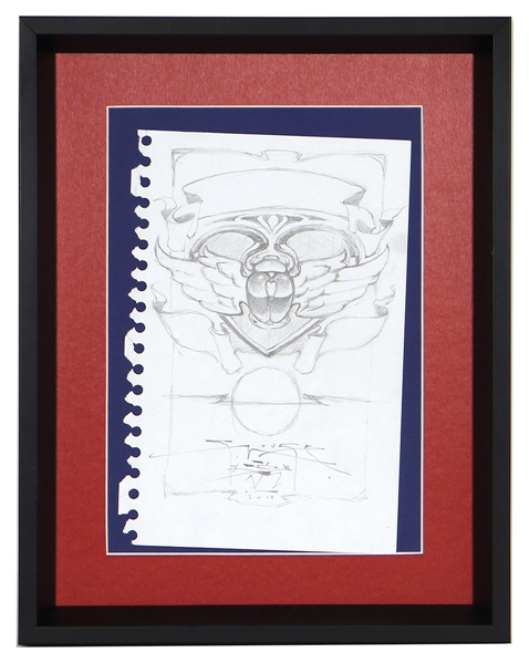 Stanley Mouse Original “Scarab Motif" Pencil Sketch