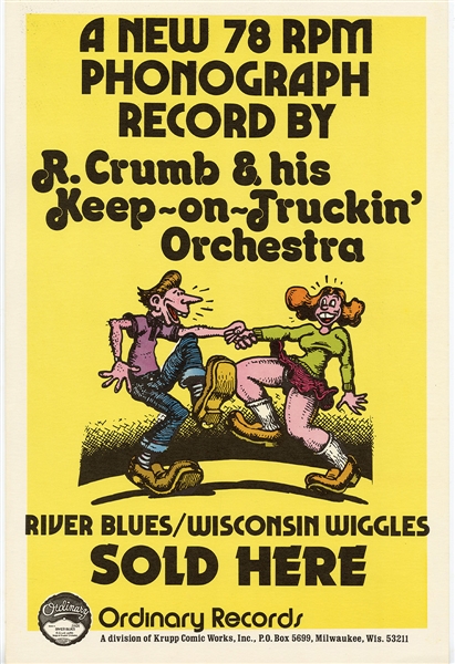 Robert Crumb R. Crumb & His Keep-on-Truckin Orchestra Poster (Kitchen Sink Press/Krupp Comic Works, 1972)