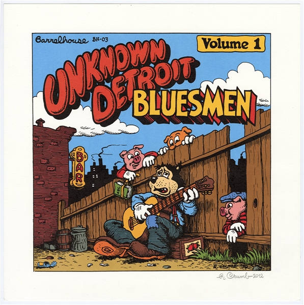 Robert Crumb “Unknown Detroit Bluesmen" Album Cover Lithograph Print (2012)