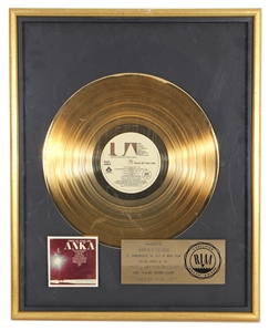 Paul Anka RIAA Certified Sales Award For “Times of your Life" Album.