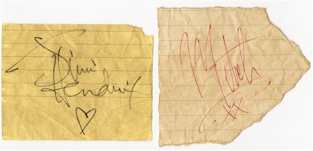 Jimi Hendrix & Mitch Mitchell Signed Cuts (JSA & REAL)