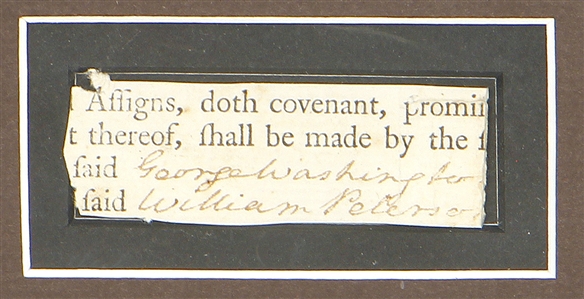 George Washington Full Signature From Clipped Document (JSA)
