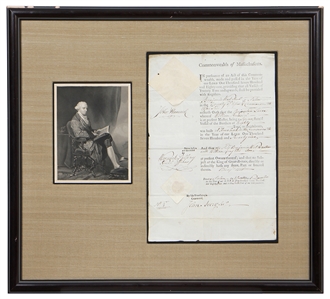 John Hancock Signed Ships Registry Issued Two Months After Yorktown (PSA & JSA)