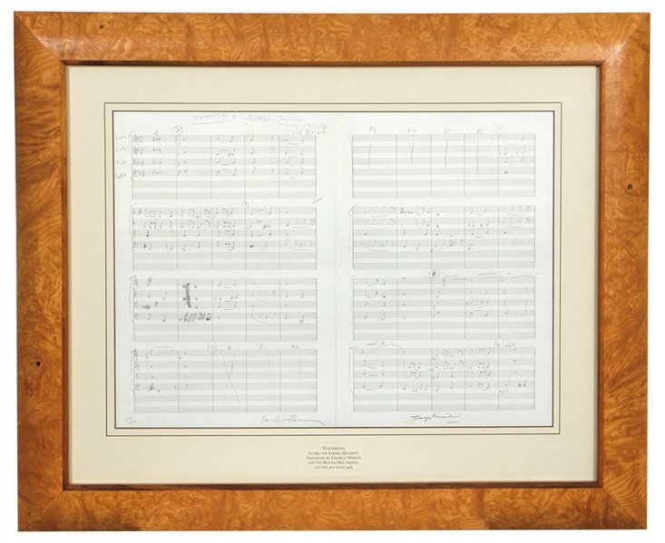 Paul McCartney and George Martin Signed and Numbered “Yesterday" Lithograph (109/500)