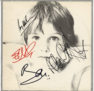 U2 Signed “Boy" Record Album Cover (JSA & REAL)