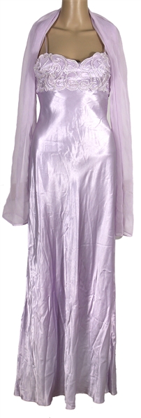 Britney Spears 1990s Worn Lilac De-Laru by Sheila Yen Gown and Shawl