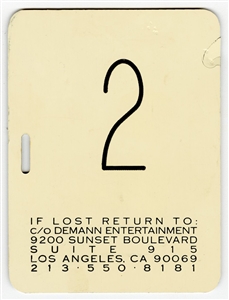 Madonna Personally Owned Luggage Tag From 1990 Blonde Ambition Tour