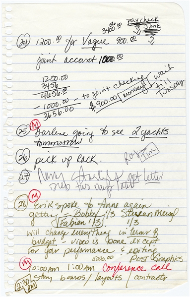 Madonna Handwritten To-Do List