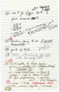 Madonna Handwritten To-Do List