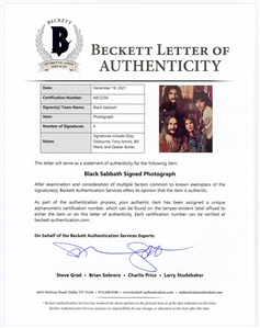 Black Sabbath Signed Photograph (Beckett)