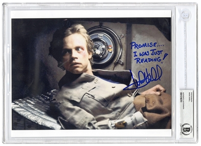 Star Wars Mark Hamill Signed Photograph from “The Empire Strikes Back" With Rare Insinuating Inscription (Beckett Encapsulated)