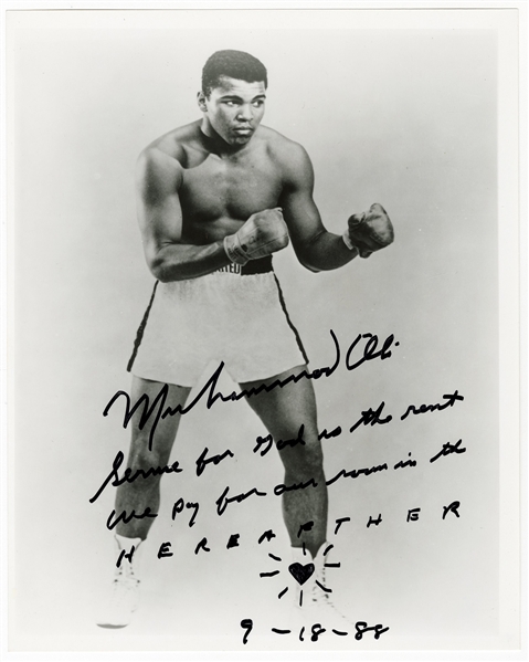Muhammad Ali Incredible Signed Photograph With Inspirational Inscription (JSA)