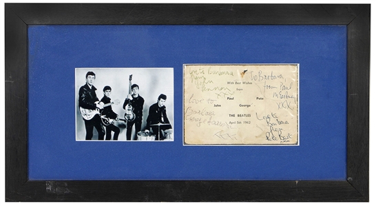 The Beatles Signed 1962 Cavern Club Concert Promo Card with Pete Best (Caiazzo & REAL)