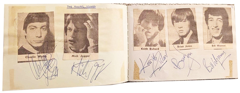 The Rolling Stones Incredible Signed Autograph Album Pages With Brian Jones (REAL)