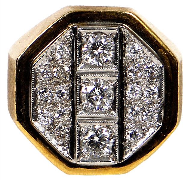 Elvis Presley Owned & Worn 14KT Yellow Gold Diamond Ring
