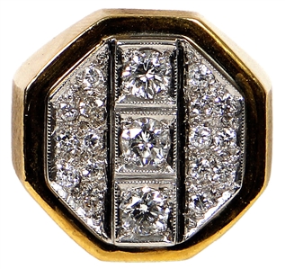 Elvis Presley Owned & Worn 14KT Yellow Gold Diamond Ring