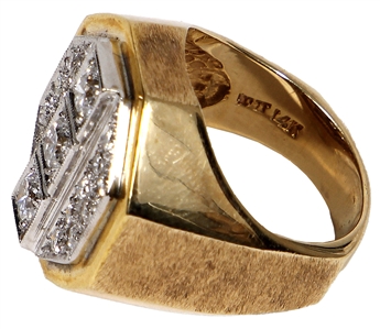 Elvis Presley Owned & Worn 14KT Yellow Gold Diamond Ring
