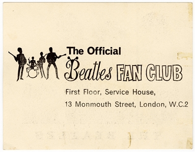 The Beatles Signed Dezo Hoffmann Fan Club Promotional Card (REAL)