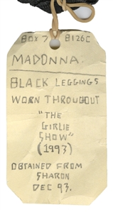 Madonna Owned & Stage Worn Black Fishnet Stocking - Worn Throughout “The Girlie Show In 1993