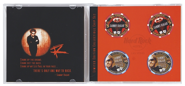 Sammy Hagar Signed Las Vegas Limited Edition Red Rocker “Live Set of Four Casino Chips With Band Member Only 25$ Chips!