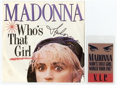 Madonna Signed “Whos That Girl" 45 Record Sleeve (REAL)