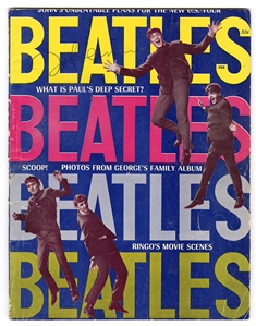 John Lennon Signed “Beatles" Magazine (REAL)