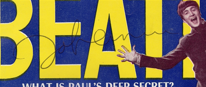 John Lennon Signed “Beatles Magazine (REAL)