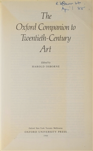 Syd Barrett Personally Owned & Signed "The Oxford Companion to Twentieth Century Art" Book (PSA/DNA)
