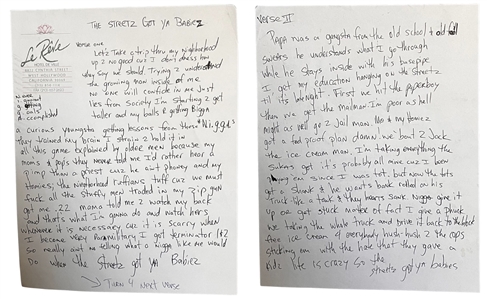 Tupac Shakur Handwritten Lyrics for Unreleased “Daze & “Streetz Got Ya Babies Songs With Never-Before-Heard Cassette With Handwritten Labels by Tupac