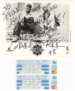 Gang Starr Group Signed & Inscribed Photograph and Concert Ticket