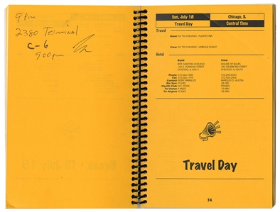 Van Halen Leg 1 & Leg 2 2004 Crew Itinerary with Handwritten Notes Possibly by Eddie Van Halen
