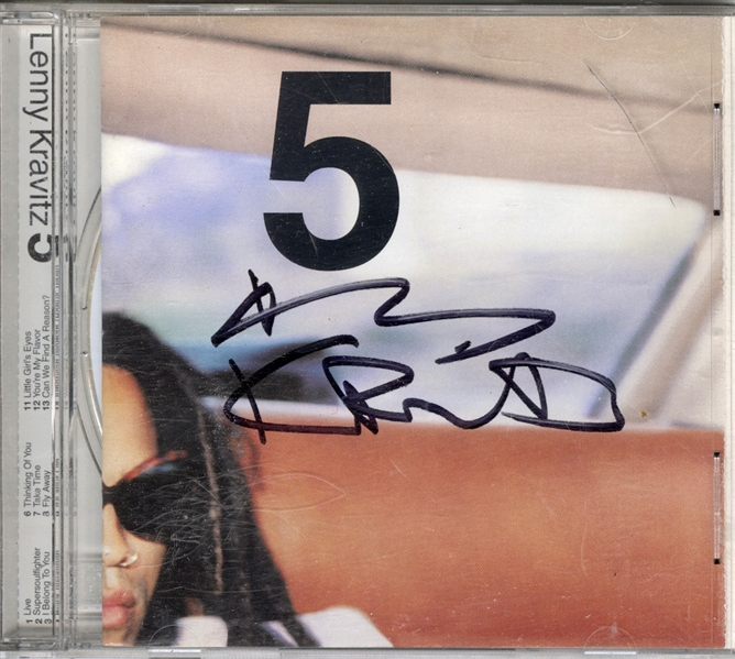 Lenny Kravitz Signed "5" CD Cover