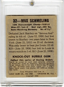 1948 Leaf # 32 Max Schmeling Card