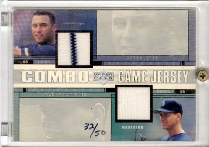 2000 Derek Jeter Alex Rodriguez Combo Game Jersey Upper Deck DJ-AR (32/50)