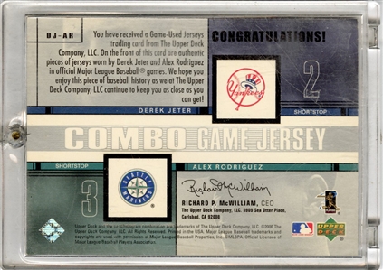 2000 Derek Jeter Alex Rodriguez Combo Game Jersey Upper Deck DJ-AR (32/50)